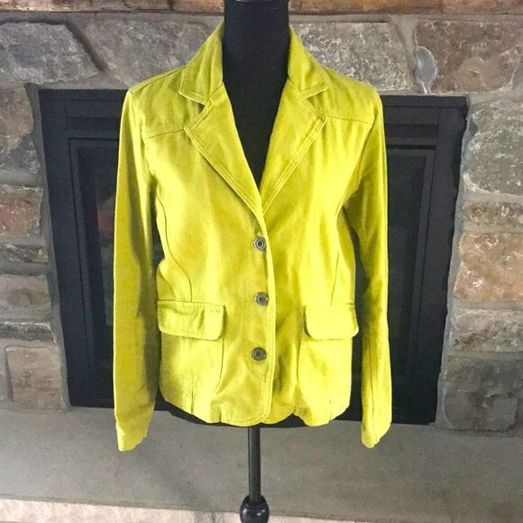 Chico’s Women's Button-front Jacket, Green, Size 0 - Picture 1 of 7